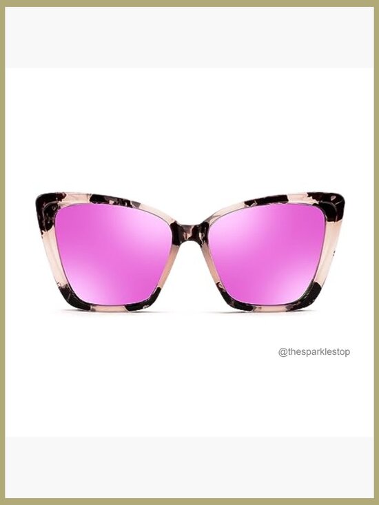 Polarized Retro Cat Eye Sunglasses, Oversized Square Frame main image 2